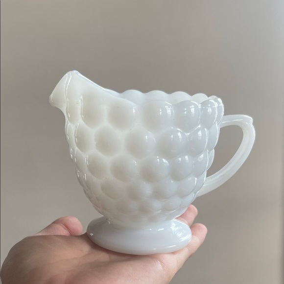 Vintage Other - Vintage Bubble Glass White Milk Glass Creamer Cup